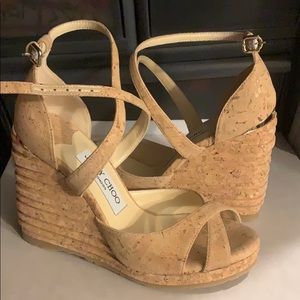 New in Box Jimmy Choo Alanah 105 natural cork